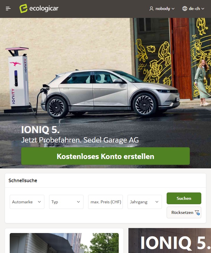 Webseite www.ecologicar.ch